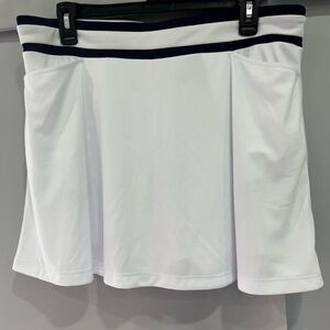 Women's White Mini Skirt with Navy Trim